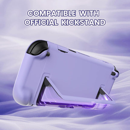 PlayVital Protective Case for Nintendo Switch 2 - Cute Dockable Hard Case Shell for Switch 2 with Thumb Grip & Sticker & Button Caps, Anti-Scratch & Shockproof Cover Skin - Light Violet