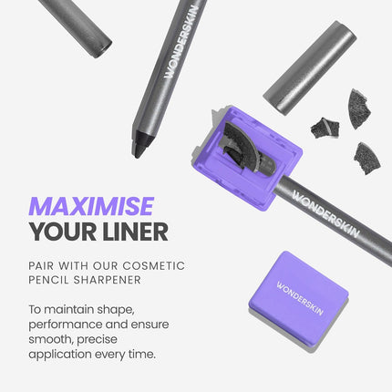 Wonderskin Eyeliner Pencil, 1440 Longwear Blue Eyeliner Pencil - Waterproof, Sharpenable & Smudge Proof (Aqua)