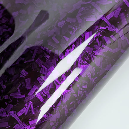 LZLRUN Forged Gloss Carbon Fiber Purple Vinyl Wrap Roll Air Release Sticker Sheet Film DIY Decal Car Auto Vehicle Morotcycle Self Adhesive (1ft x 10ft, Purple)