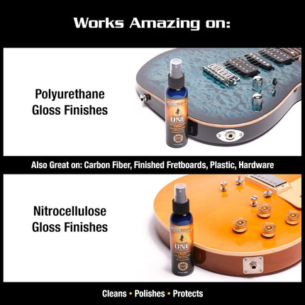 MusicNomad MN103 Guitar ONE All-in-1 Cleaner, Polish, and Wax, 4 oz., White
