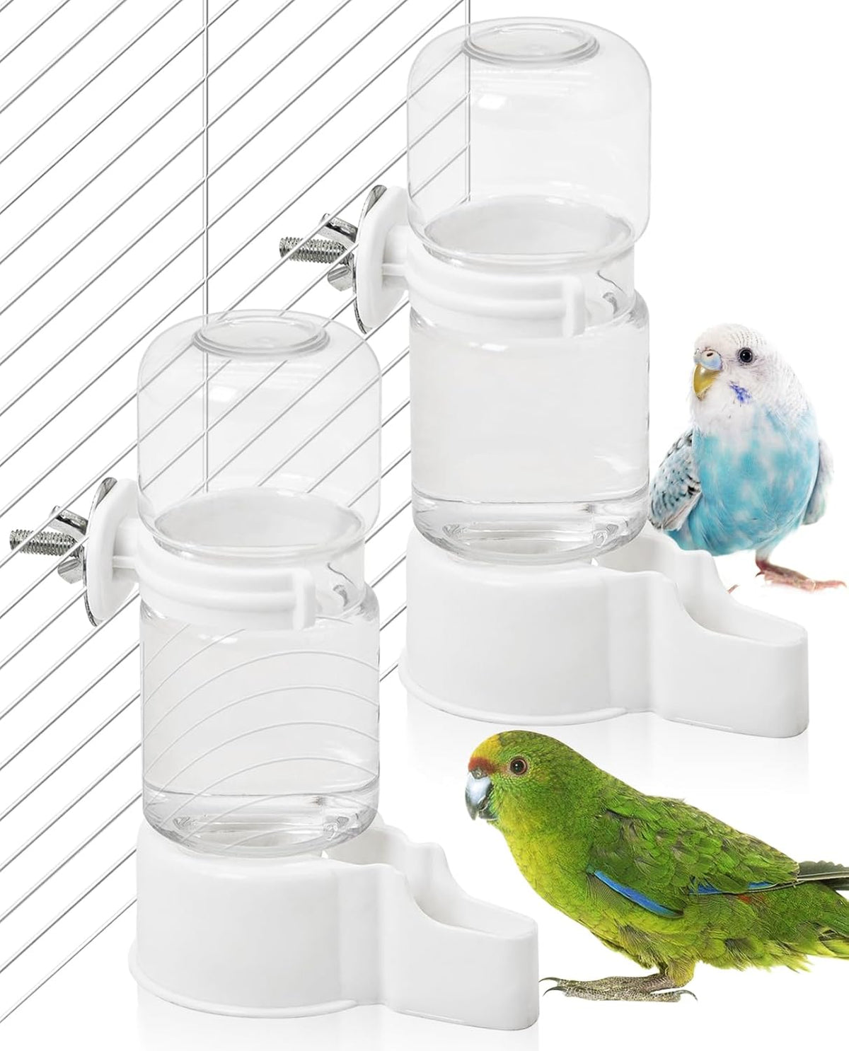 Automatic Bird Water Dispenser, 2-Pack Cage Water Feeder