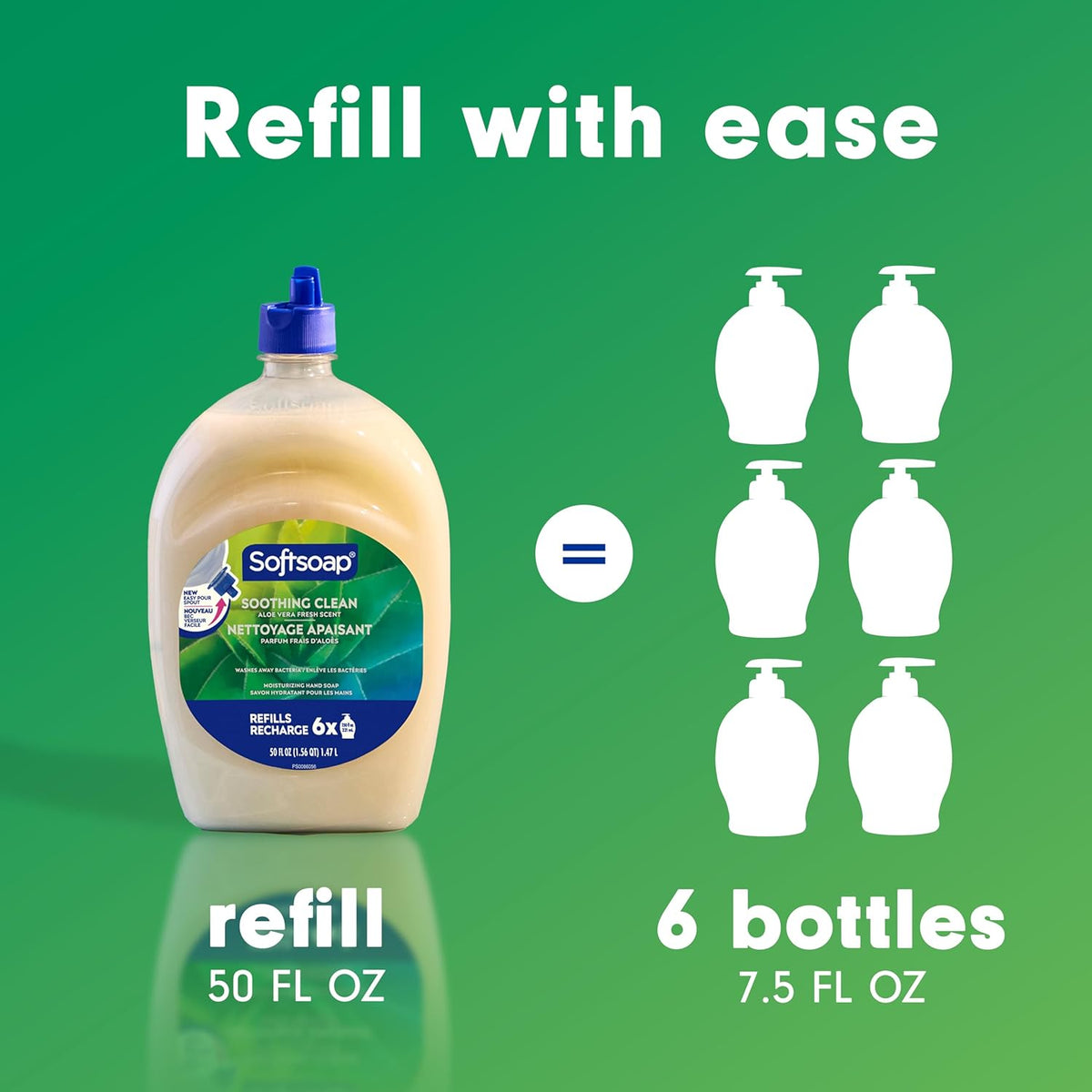 Soothing Clean Aloe Vera Fresh Scent Liquid Hand Soap Refill, 50 fl oz - photo 5