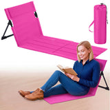 Foldable Floor Chair Lounge Mat with Backrest, Rose Pink, Regular, Solid
