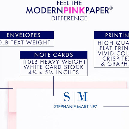 Modern Pink Paper Funeral Thank You Cards Beach Theme, FLAT Memorial Acknowledgement Card Ocean Themed, Sympathy Thank You Notes With Envelopes, Your Choice of Quantity and Envelope Color