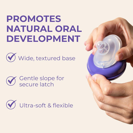 Lansinoh NaturalWave Baby Bottle Nipples, Fast Flow, Size F, 6+ Months, 4 Count – 100% Soft, Durable Silicone, Made Without BPA BPS, Anti-Colic, Supports Baby’s Developing Mouth and Teeth