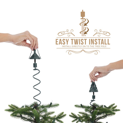 Twist-on Christmas Tree Topper Holder, Universal Fit Most Base Types, Green