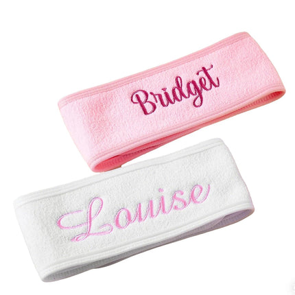 Personalized Spa Headband for Women, Custom Embroidered Name Facial Headband, Adjustable Terry Cloth Face Wash Makeup Head Wrap, Skincare Shower Gift
