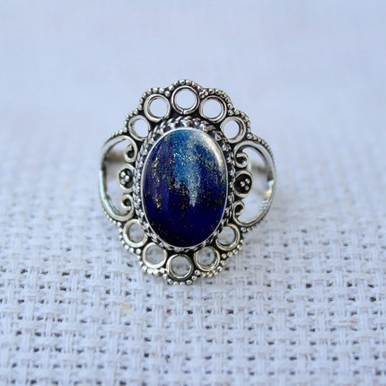 Solid 925 Sterling Silver Ring For Womens, Genuine Black Onyx Ring Gemstone Unique Handcrafted Ring
