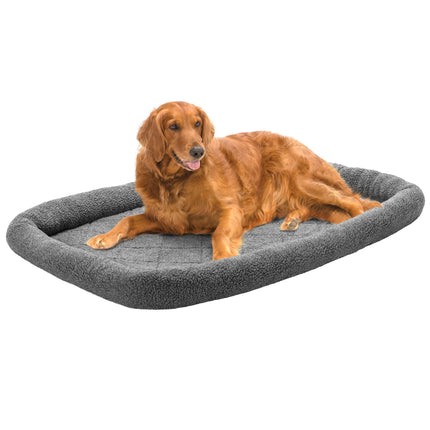 Cama para perros pequeños y gatos de interior, lavable, tamaño para jaulas - almohadilla de jaula con refuerzo de vellón Sherpa - gris, pequeña