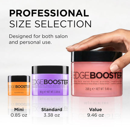 Style Factor EDGE BOOSTER Strong Hold Water-Based Pomade | Formulated with Argan Oil for Moisture & High Shine | Long Lasting Edge Control Gel | Cherry, 3.38 oz
