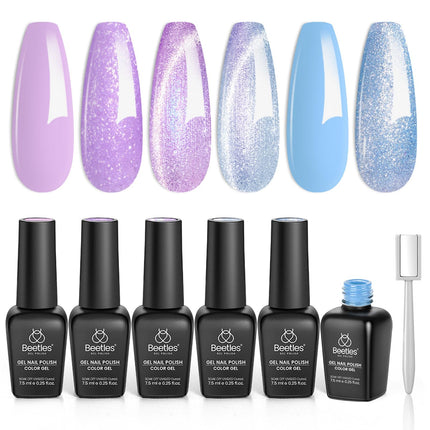 Jelly Gel Nail Polish Set, 6 Colors