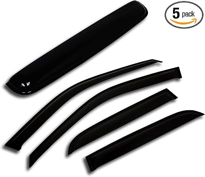 3.0mm Sunroof & Rain Guard Combo 5 Pcs | Outside Mount Window Visors and Moonroof Side Deflectors Compatible with 1999-2004 Grand Cherokee