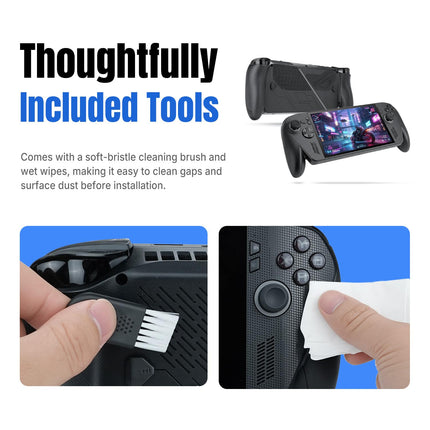 Mcbazel Dust Filter Kit Compatible with ROG Xbox Ally/ ROG Xbox Ally X (2025), 14-in-1 Protection Accessories with Cleaning Brush, Breathable Fan Mesh, Silicone Plugs, and Grip Stickers
