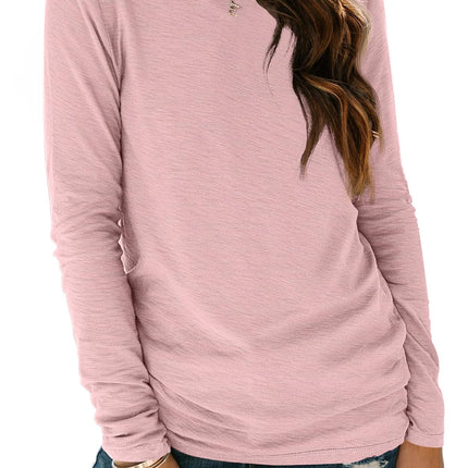 Women's Long Sleeve Crewneck Shirts Casual Basic Tops