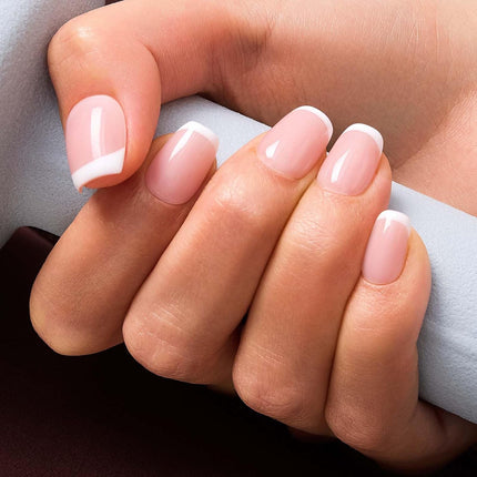 Handmade Certified|MOKAYIMO Extra Short Square French Tip Nails,10Pcs Handmade French Tip Press On Nails,Fake Nails with Acrylic Nail Tips,French Tip Nail Kit,4 Sizes(XS)