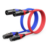 XLR Cable 4.9ft 2-Pack Male to Female Balanced Microphone Cord for Speakers