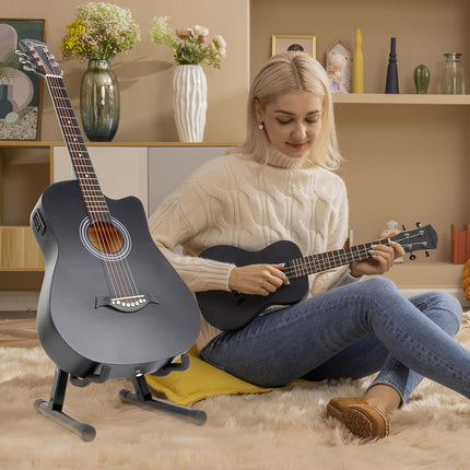 Foldable Guitar Stand - Non-slip Rubber And Foam Arm, Suitable for Acoustic, Electric, Bass, Ukulele, Banjo