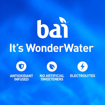 Bai Antioxidant Infused Water Beverage, Molokai Coconut, with Vitamin C and No Artificial Sweeteners, 18 Fluid Ounce Bottle, 12 Pack