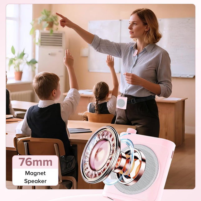 Voice Amplifier for Teachers with Dual Magnetic Wireless Lavalier Microphones & Noise Reduction  - photo 2