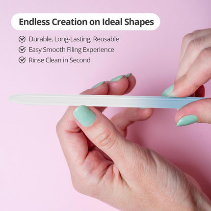 Hmrope 3 Pack Crystal Glass Nail File with Case, Professional Nano Glass Nail Files for Natural Nails, Etched Nail Filer Double-Sided Fingernail Files Ideal Manicure Salon Nail Care for Women Men