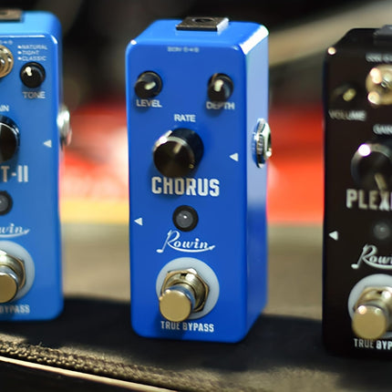 Rowin Analog Chorus Guitar Effect Pedal - Pure Warm & Clear Spacey Chorus Sound with Metal Shell, True Bypass, Compact Design (DC 9V Powered)