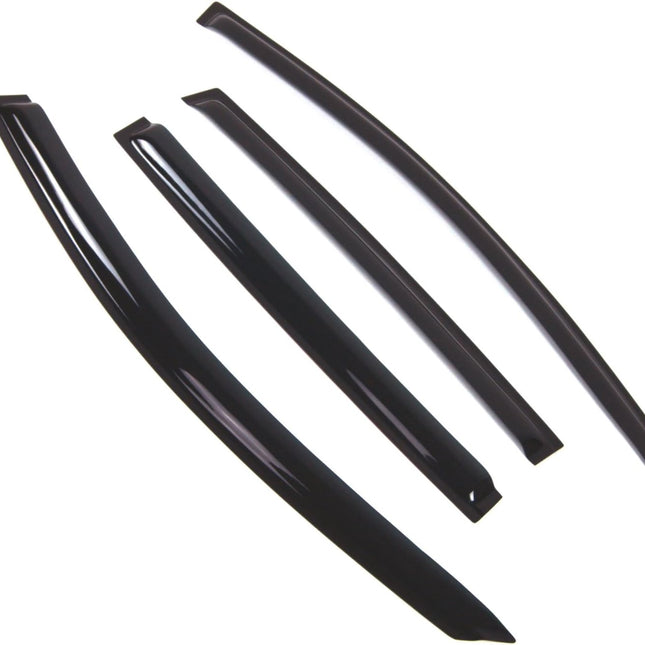4 Pcs Dark Smoke Window Visor (Outside Mount) Deflector Rain Guard