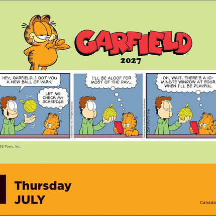 Garfield 2027 Day-to-Day Calendar