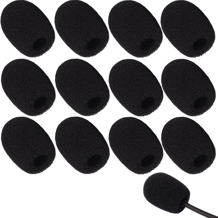 12 Pack Microphone Covers Foam, Noise Reduction Mic Cover, for Lapel and Headset Microphones Windscreen