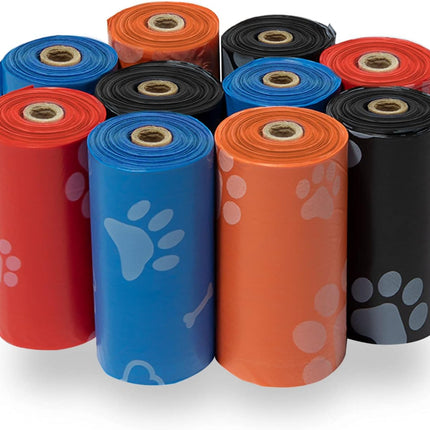 Best Pet Supplies Dog Poop Bags for Waste Refuse Cleanup, Doggy Roll Replacements for Outdoor Puppy Walking and Travel, Leak Proof and Tear Resistant, Thick Plastic - Assorted, 150 Bags