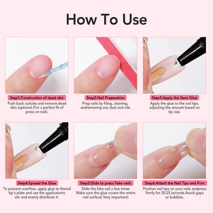10g Semi Solid Nail Glue for Press Ons with 15ml Nail Glue Remover - photo 5