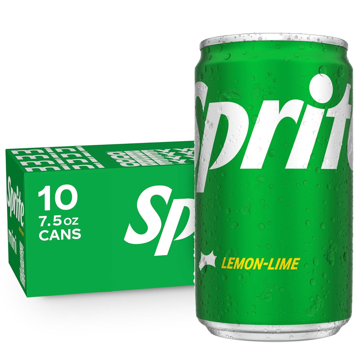 Lemon Lime Soda Soft Drinks, 7.5 fl oz, 10 Pack,Cans