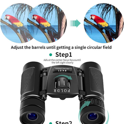 POLDR 8x21 Small Compact Lightweight Binoculars for Adults Kids Bird Watching Traveling Sightseeing.Mini Pocket Folding Binoculars for Concert Theater Opera