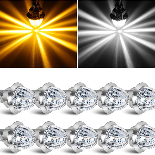 10PCS Mini Watermelon Lights, 3/4 Inch Amber Turn Signal