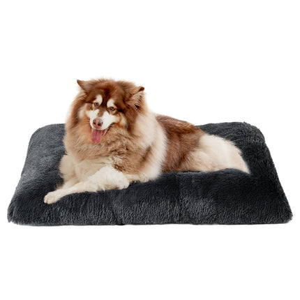 Cama esponjosa para jaula de perro, almohada afelpada extra grande para perro, gris