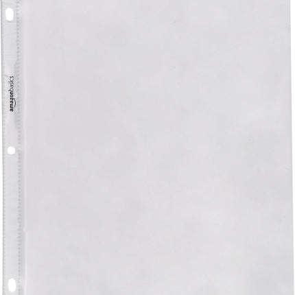 Amazon Basics Sheet Protectors for 3 Ring Binder, Heavyweight, Acid-Free, Clear Plastic Sleeves, Letter Size, 8.5 x 11 Inch, 100-Pack