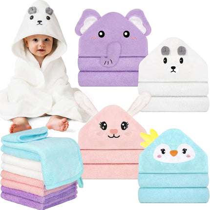 12 PCS Baby Bath Towels Set for Infants Toddlers Essentials