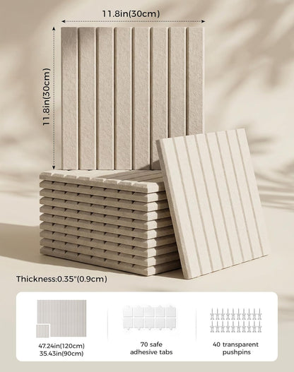 12-Pack Felt Bulletin Board Tiles, 48" x 36", Oatmeal - photo 2