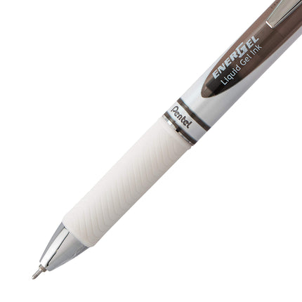 EnerGel Pearl RTX Retractable Liquid Gel Pen, (0.7mm), Medium Line, Needle Tip, Black Ink, Pack of 2 (BLN77WBP2A)