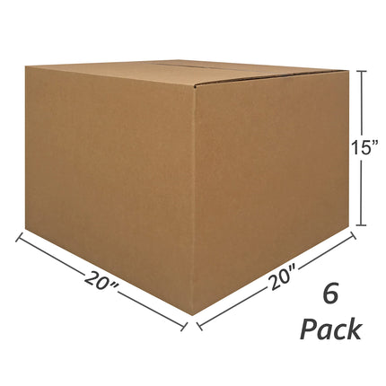 Large Moving Boxes 20'' x 20'' x 15'' (Pack of 6), Corrugated Cardboard Boxes for Packing, Shipping & - photo 4
