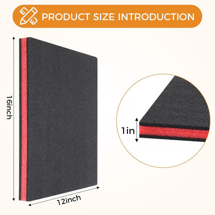 4 Pcs Tool Box Foam, 16 x 12 x 1 Inch Polyurethane Pick and Pluck Toolbox Foam, cuttable shadow inserts organizer for drawers, cases