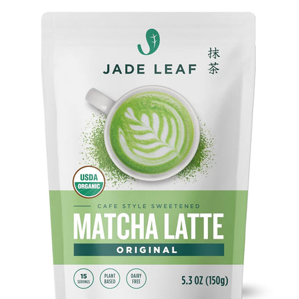 Jade Leaf Matcha Organic Matcha Latte Mix - Lightly Sweet Japanese Matcha Green Tea Powder with Organic Cane Sugar for Café Style Blend, 5.3 Ounce / 150g (Pack of 1)