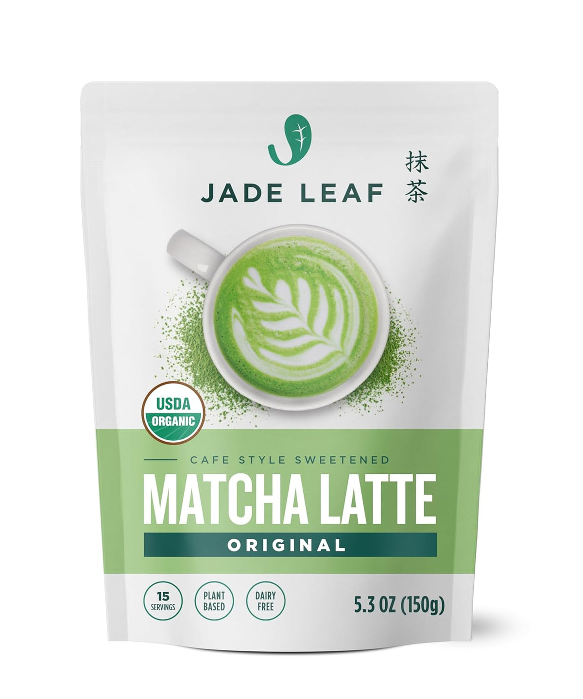 Organic Matcha Latte Mix, Lightly Sweet Japanese Matcha Powder with Organic Cane Sugar, 5.3 oz