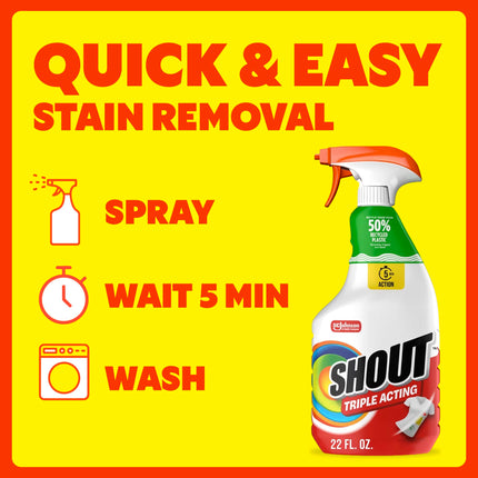 Triple-Acting Active Enzyme Laundry Stain Remover Spray, 22oz