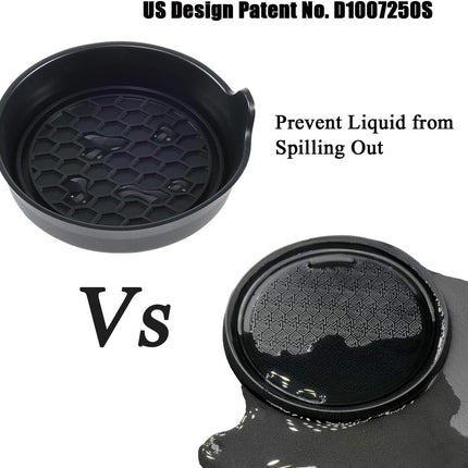 Amooca Car Cup Coaster Universal Automotive Waterproof Non-Slip Cup Holders Sift-Proof Spill Holder Car Interior Accessories 2 Pack Black
