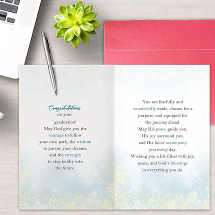 Heartfelt Christian Graduation Card, Inspirational Faith-Based Blessings for High School, College & University Graduates, Graduation Gift for Friends Family