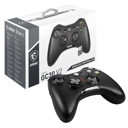 msi Force GC30 V2 Black Wireless Gaming Controller, Dual Vibration Motors, Dual Connection Modes, Interchangable D-Pads, Compatible with PC & Android