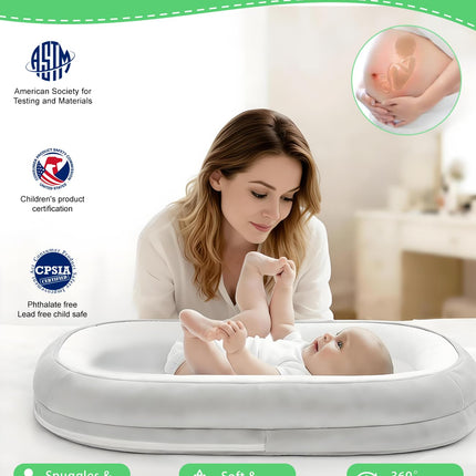 Baby Lounger, Portable Infant Support Cushions for Newborn 0-24 Months, Soft Washable Baby Nest with Thickened Support, Newborn Baby Essentials Gift for Home and Travel, Supervised Use