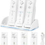 4-in-1 Wii Remote Charging Station with 4X 2800mAh Rechargeable Batteries &