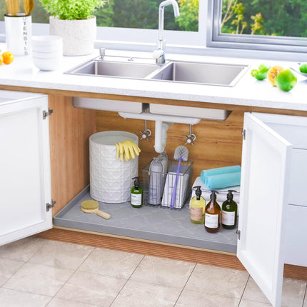 Tapete impermeable para debajo del fregadero 34" x 22", tapete de silicona para cocina