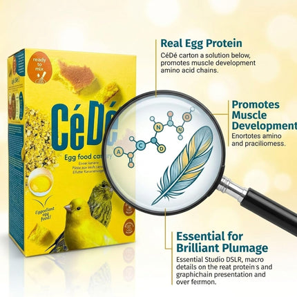 2pcs Egg Food 1kg by Cede - Canary Breeding Food, Canary Food, Finch Molting Feed, Ready to Use Egg Based Daily Supplement Mix in Sealed Box for Bird Condition and Care Support
